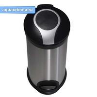 Ведро 12л нержавейка, с педалью, овальное Премиум "Санакс" (612)